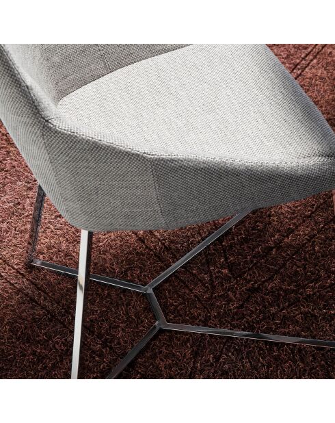 Chaise de table de salle à manger beige/argenté - 50x61x91 cm