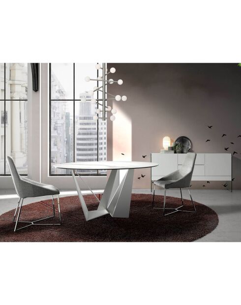 Chaise de table de salle à manger beige/argenté - 50x61x91 cm