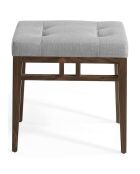 Tabouret pieds nus noyer/gris  - 48x36x46 cm