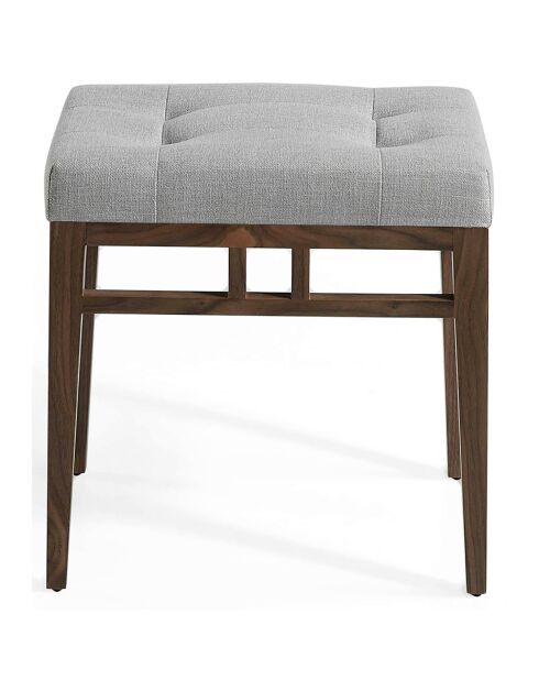 Tabouret pieds nus noyer/gris  - 48x36x46 cm