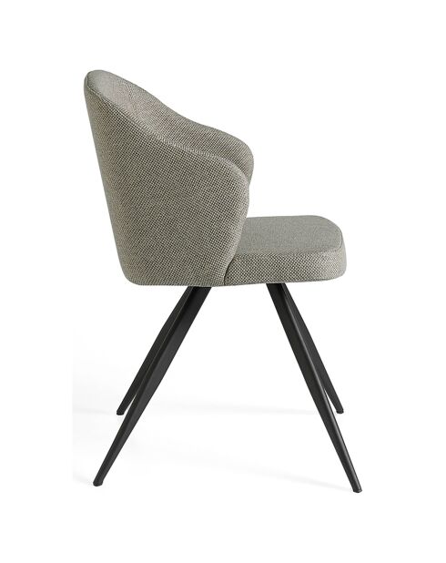 Chaise de table de salle à manger gris/noir - 48x57x82 cm