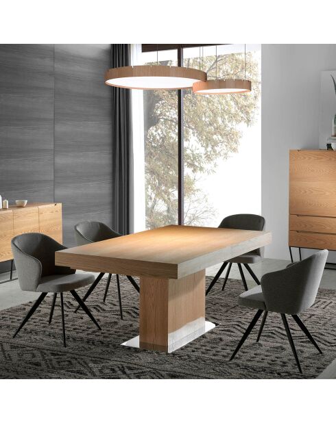 Chaise de table de salle à manger gris/noir - 48x57x82 cm