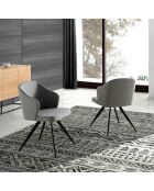 Chaise de table de salle à manger gris/noir - 48x57x82 cm