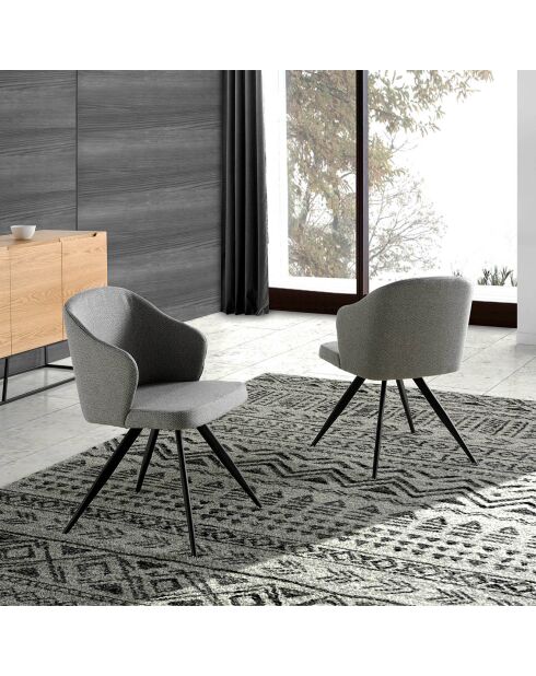 Chaise de table de salle à manger gris/noir - 48x57x82 cm