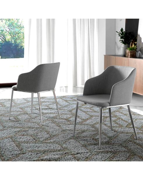 Chaise de table de salle à manger gris/argenté - 51x56x79 cm