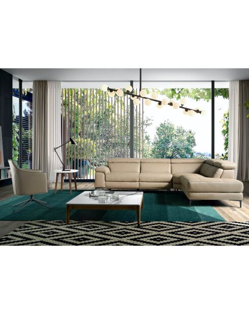 Vierkante salontafel met wit/notenhouten blad - 100x100x30 cm