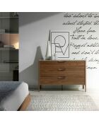 Commode avec tiroirs avec poignées noyer/blanc/gris - 120x45x80 cm