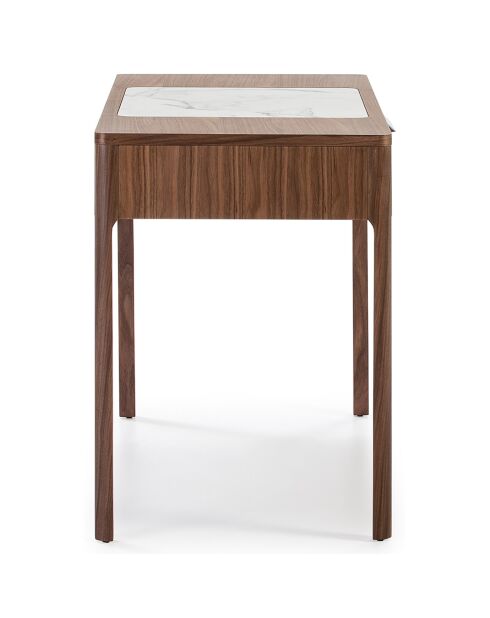 Toeletta con cassetto con maniglia in noce/bianco/grigio - 120x55x76 cm