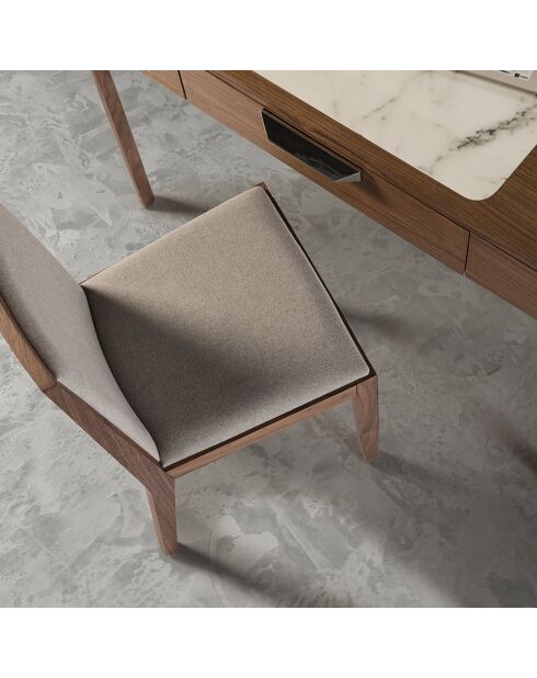 Schminktisch mit Schublade mit Griff Nussbaum/Weiß/Grau - 120x55x76 cm