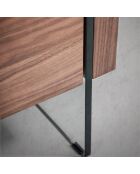 Table de nuit en bois plaqué noyer avec tiroir noyer/transparent  - 58x39x43 cm