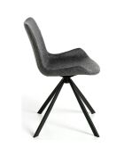 Chaise de table à manger pivotante gris/noir - 58x54x82 cm