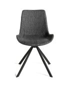 Chaise de table à manger pivotante gris/noir - 58x54x82 cm