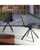 Chaise de table à manger pivotante gris/noir - 58x54x82 cm
