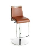 Tabouret réglable en hauteur brun/noyer/argenté - 48x40x84 cm
