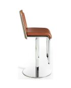 Tabouret réglable en hauteur brun/noyer/argenté - 48x40x84 cm