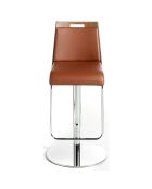 Tabouret réglable en hauteur brun/noyer/argenté - 48x40x84 cm
