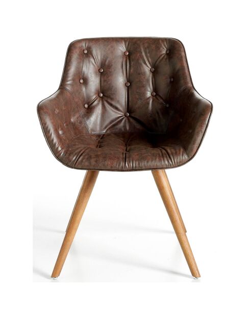 Eetkamerstoel in chocolade/notenhout - 65x46x78 cm