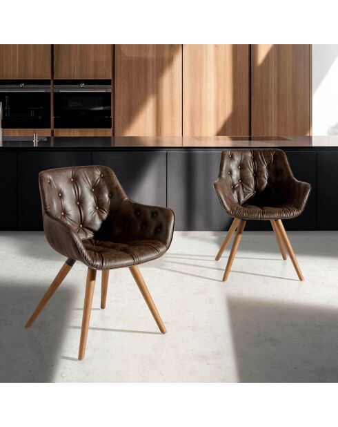 Chaise de table de salle à manger chocalate/noyer  - 65x46x78 cm