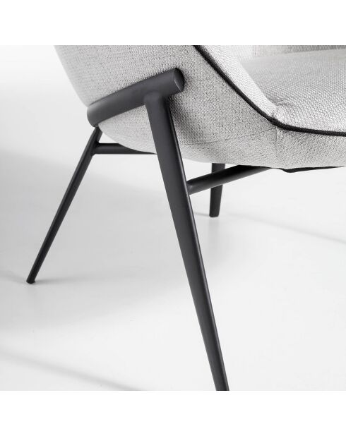 Fauteuil Confident gris/noir  - 76x67x84 cm