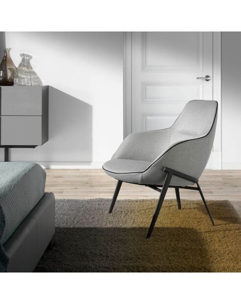 Fauteuil Confident gris/noir  - 76x67x84 cm