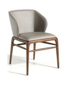 Chaise de table de salle à manger vison/noyer - 55x60x76 cm