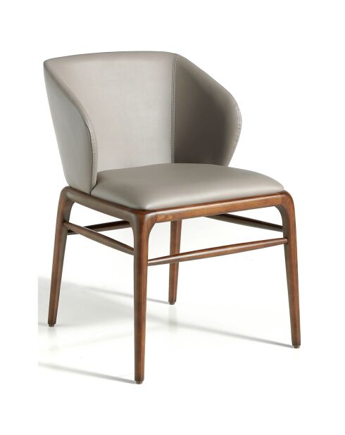 Chaise de table de salle à manger vison/noyer - 55x60x76 cm