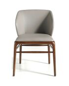 Chaise de table de salle à manger vison/noyer - 55x60x76 cm