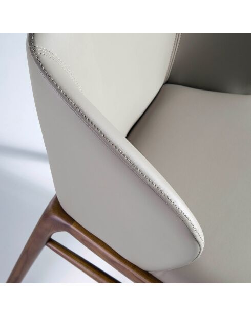 Chaise de table de salle à manger vison/noyer - 55x60x76 cm