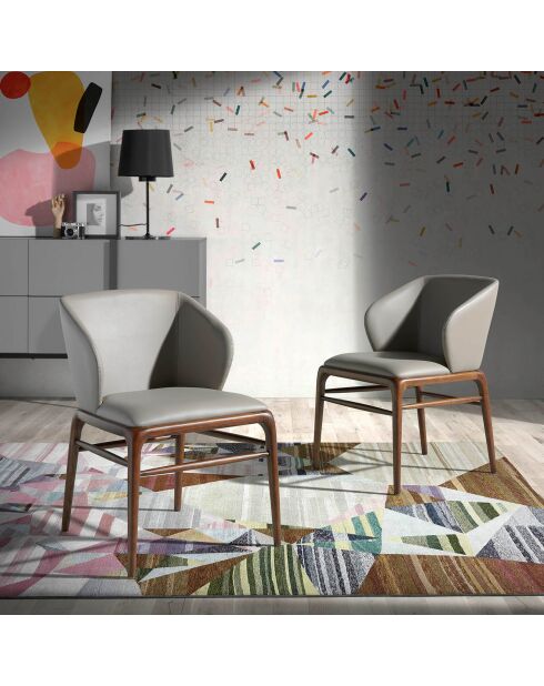 Chaise de table de salle à manger vison/noyer - 55x60x76 cm