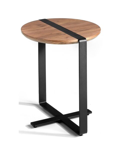 Tavolino con piano in noce/nero - 50x50x52 cm