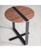 Beistelltisch mit Nussbaum/schwarzer Platte - 50x50x52 cm