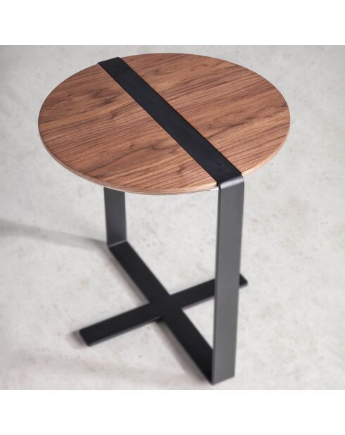 Beistelltisch mit Nussbaum/schwarzer Platte - 50x50x52 cm