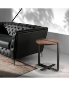 Beistelltisch mit Nussbaum/schwarzer Platte - 50x50x52 cm