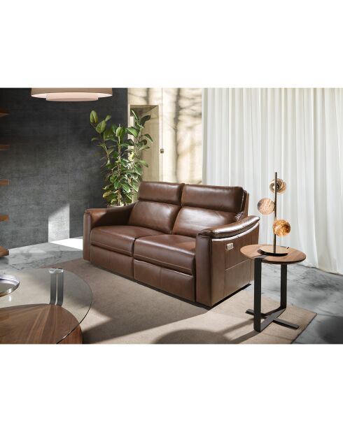 Tavolino con piano in noce/nero - 50x50x52 cm