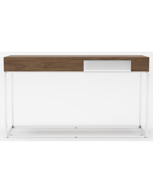 Console en bois noyer/acier - 135x40x76 cm