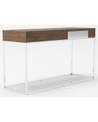 Console en bois noyer/acier - 135x40x76 cm
