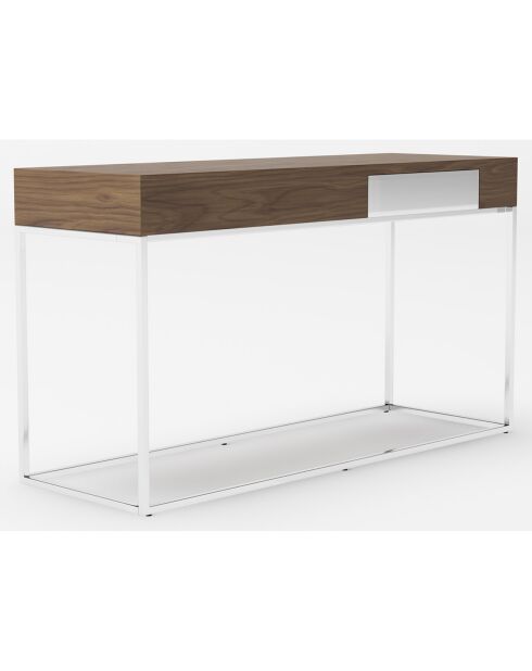 Console en bois noyer/acier - 135x40x76 cm