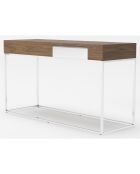 Console en bois noyer/acier - 135x40x76 cm