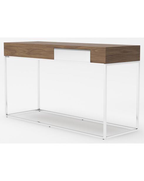 Console en bois noyer/acier - 135x40x76 cm