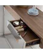 Console en bois noyer/acier - 135x40x76 cm