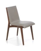 Chaise de table de salle à manger vison/noyer - 46x59x82 cm