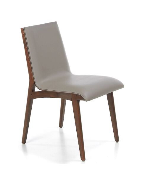 Chaise de table de salle à manger vison/noyer - 46x59x82 cm