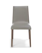 Chaise de table de salle à manger vison/noyer - 46x59x82 cm