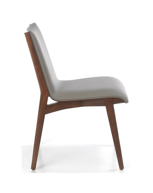 Chaise de table de salle à manger vison/noyer - 46x59x82 cm