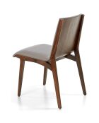 Chaise de table de salle à manger vison/noyer - 46x59x82 cm