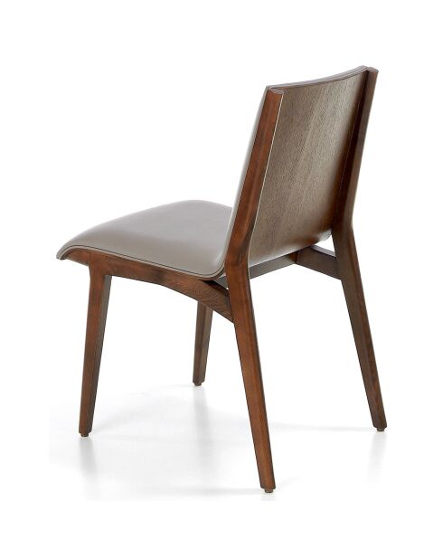 Silla de mesa de comedor visón/nogal - 46x59x82 cm