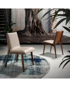 Chaise de table de salle à manger vison/noyer - 46x59x82 cm