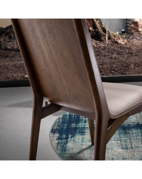 Chaise de table de salle à manger vison/noyer - 46x59x82 cm