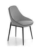 Chaise de table de salle à manger gris/noir  - 52x56x80 cm