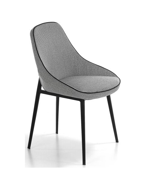 Grauer/schwarzer Esstischstuhl - 52x56x80 cm